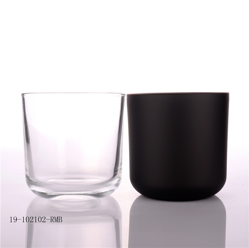 11oz Empty Matt Black Round Bottom Candle Glass Jars