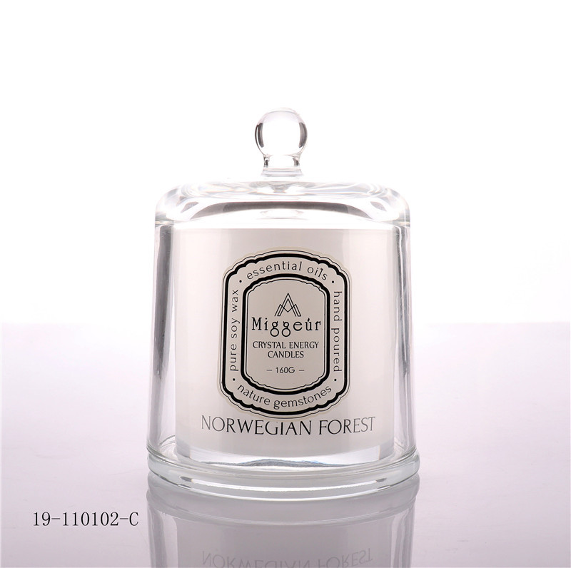 BOYE Wholesale Luxury Home Decoration 9oz Empty Candle Glass Jar With Dome Lid