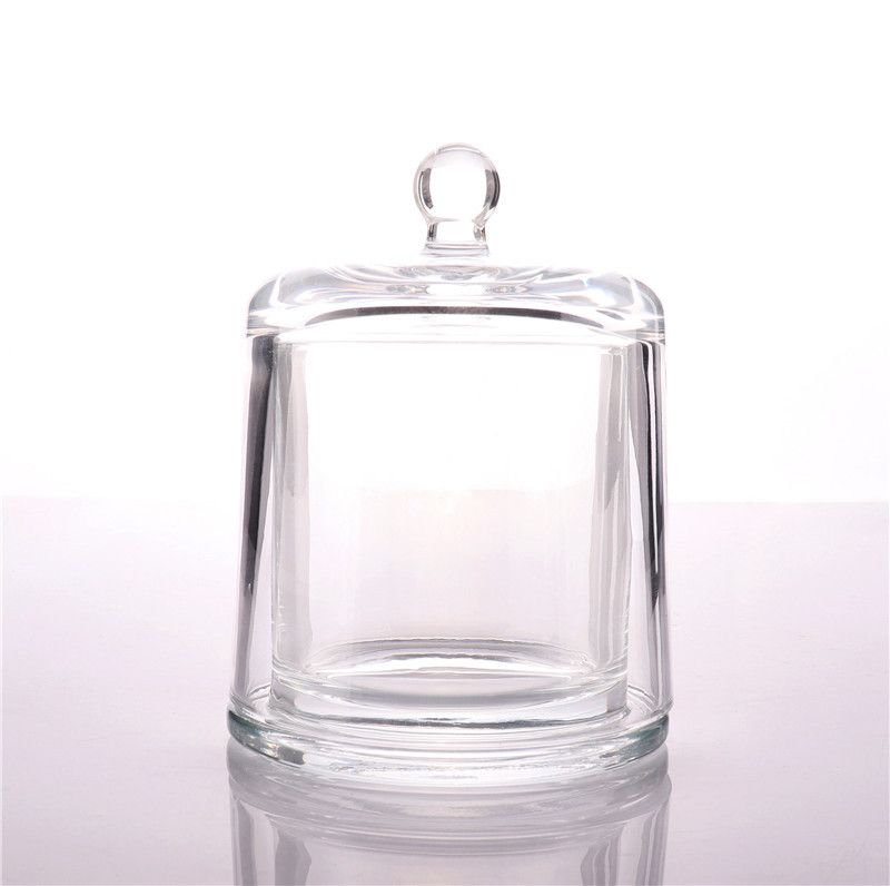BOYE Wholesale Luxury Home Decoration Candle Glass Jar With Cloche Lid Dome For Candles