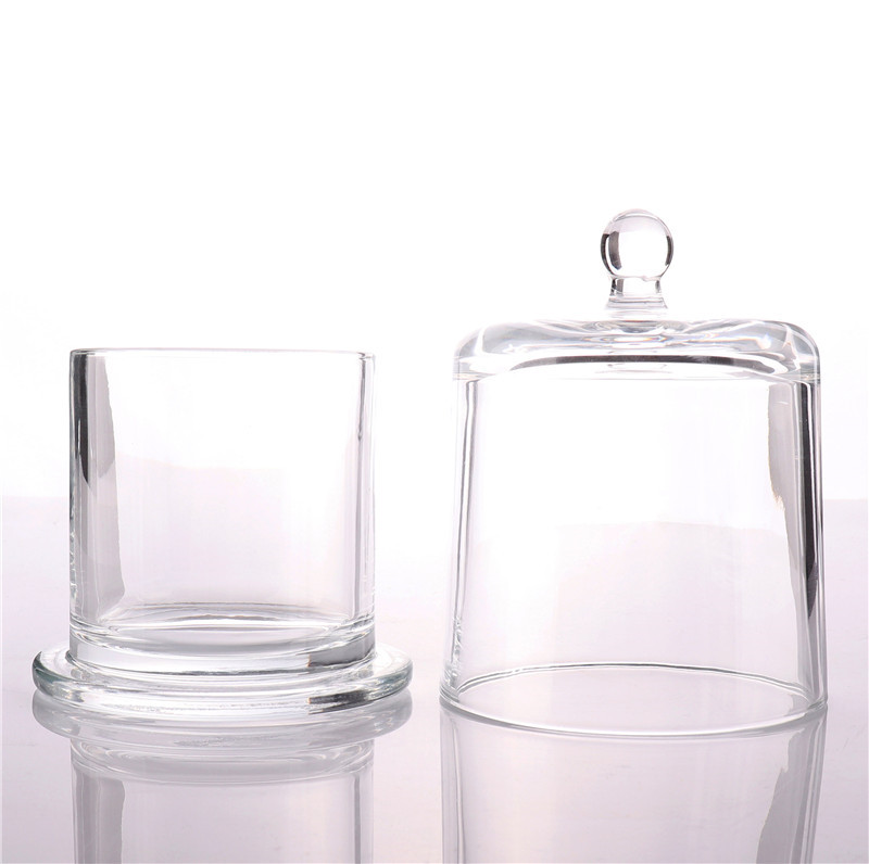 BOYE Wholesale Luxury Home Decoration Candle Glass Jar With Cloche Lid Dome For Candles