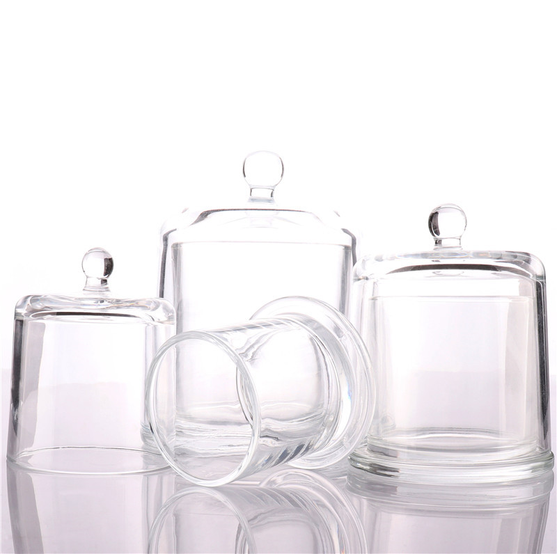 BOYE Wholesale Luxury Home Decoration Candle Glass Jar With Cloche Lid Dome For Candles