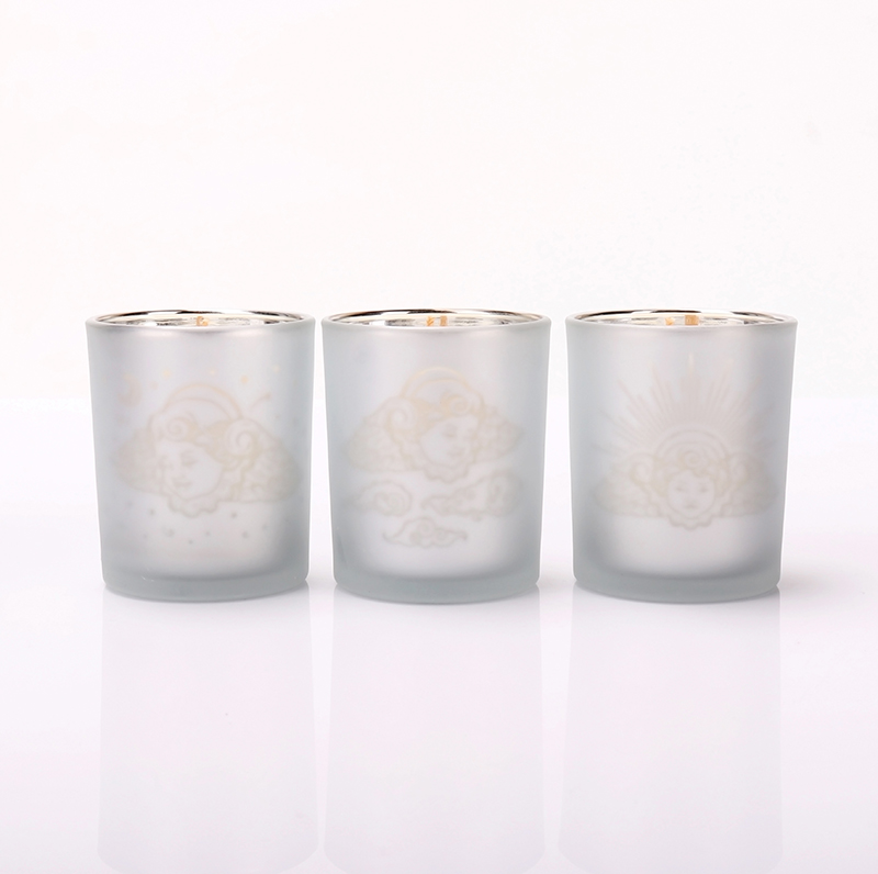 Electroplated Glass Candle Jars With Dream Logo Engrave