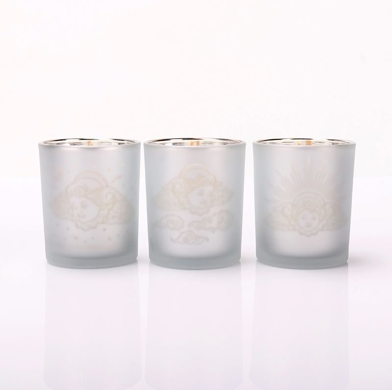 Electroplated Glass Candle Jars With Dream Logo Engrave