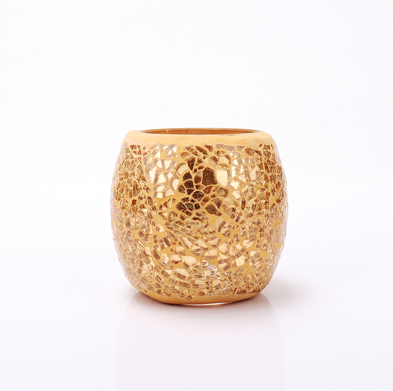 Mosaic Glass Candle Holders With Shell, Wedding Centerpieces Decor Table Elegant Tea Light Holders