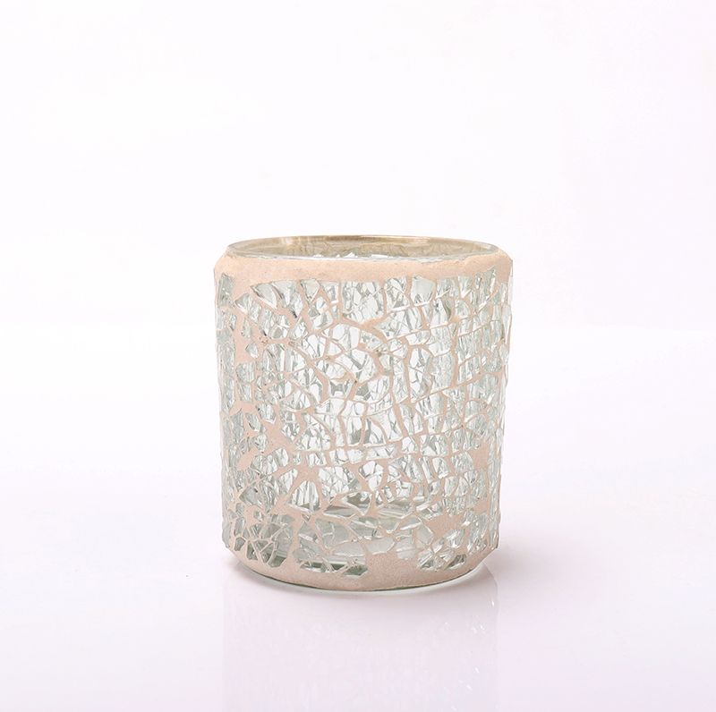 Mosaic Style Simple Glass Candle Jar with Shell Decoration