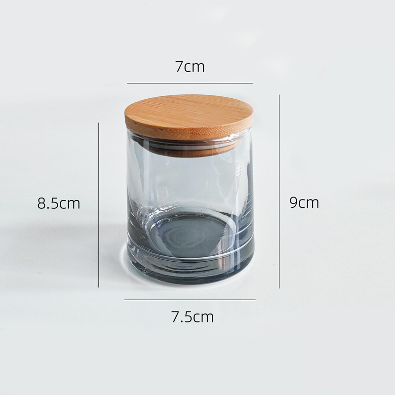 Iridescent Morden Stylish Candle Vessel With Wooden Lid