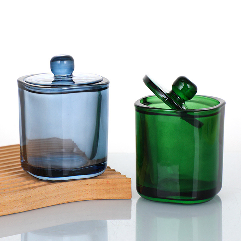 Customized Scented Candle Glass Jar with Glass Lid