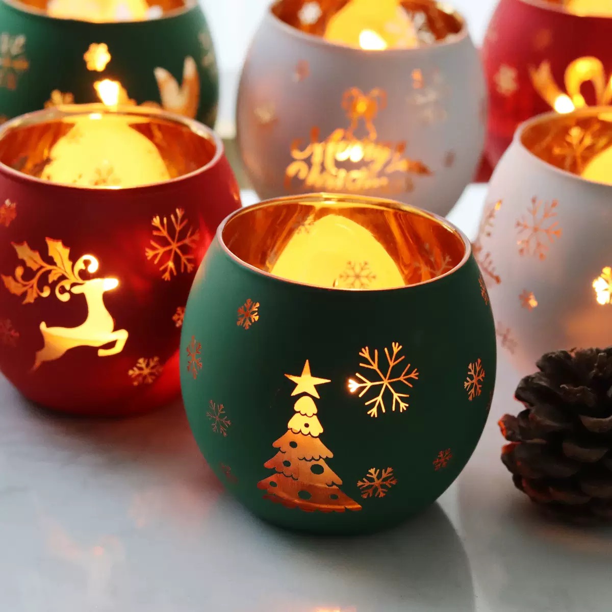 Votive Glass Candle Jars Wholesale for Christmas
