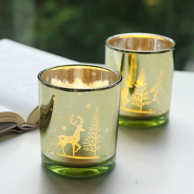 Electropalting Deer Glass Jars Manufaturer for Christmas