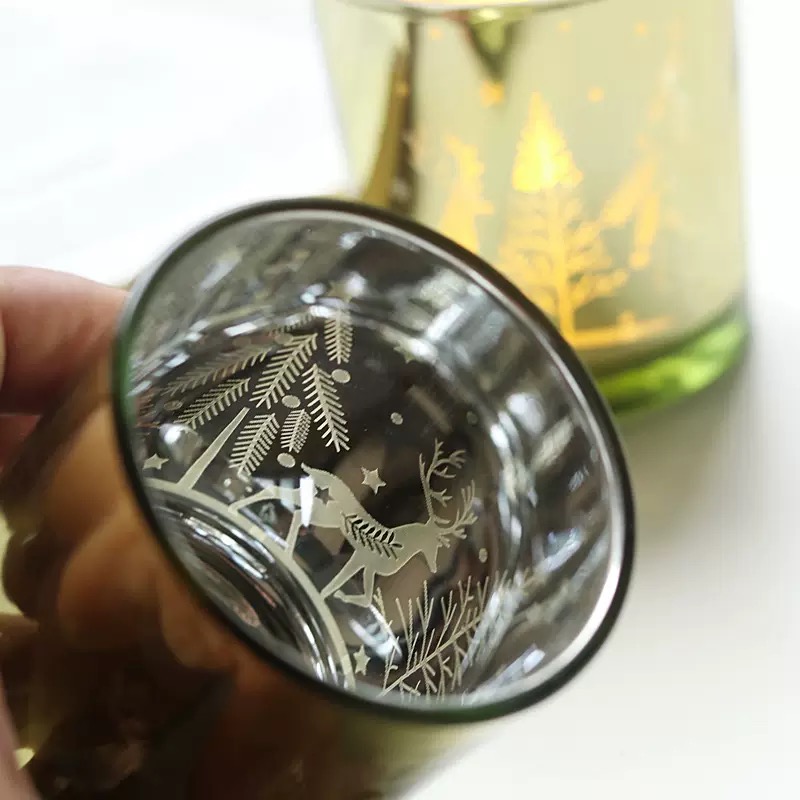 Electropalting Deer Glass Jars Manufaturer for Christmas