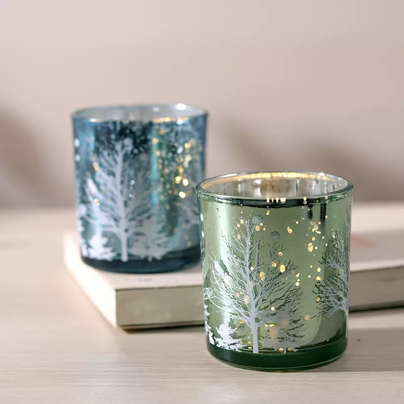 Wholesale Christmas Tree Glass Candle Jars
