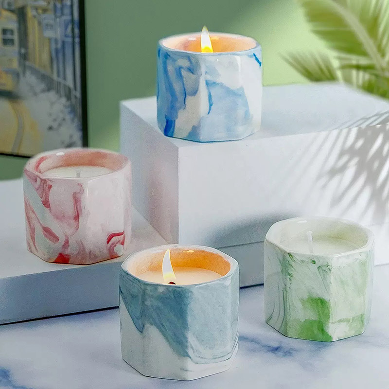 Polygonous Ceramic Scented Soy Wax Candle