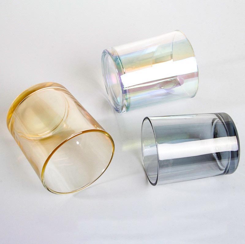 Iridescent Morden Stylish Glass Vessel For Candles
