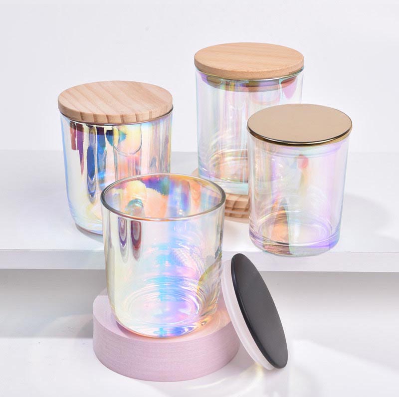Iridescent Morden Stylish Glass Vessel For Candles