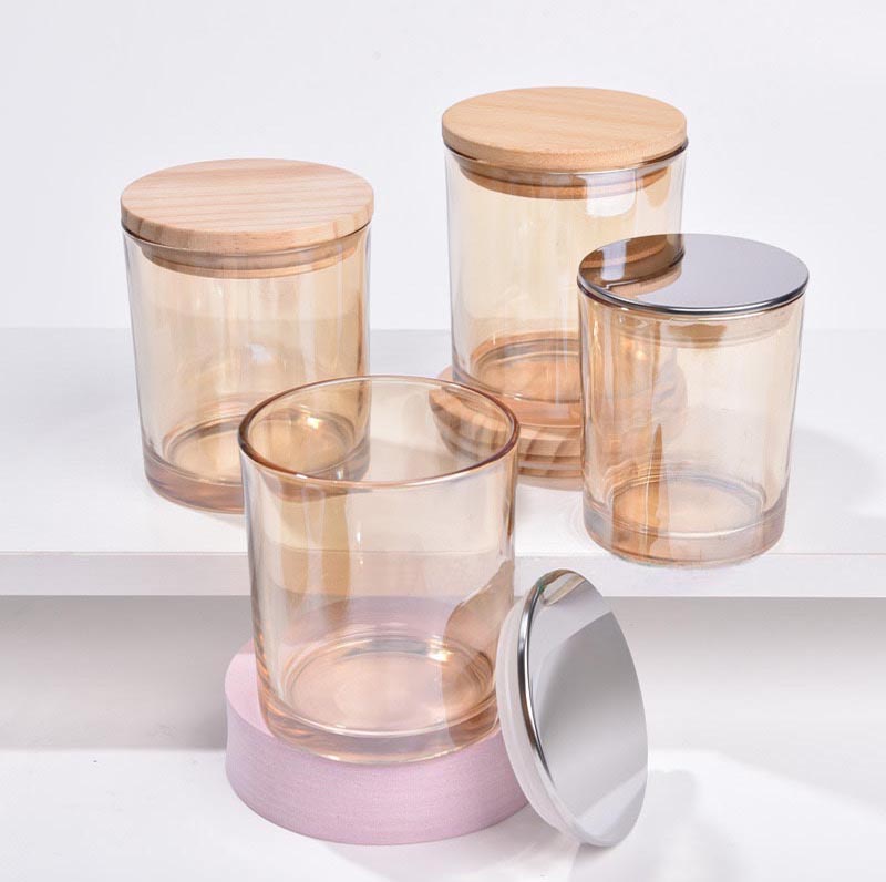 Iridescent Morden Stylish Glass Vessel For Candles