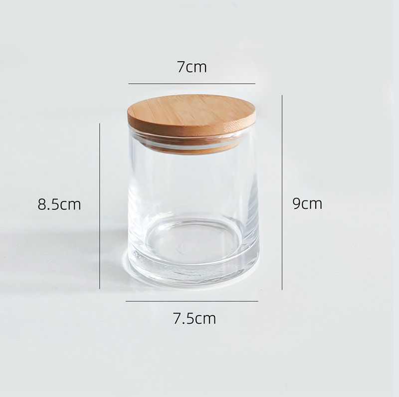 Iridescent Morden Stylish Candle Vessel With Wooden Lid