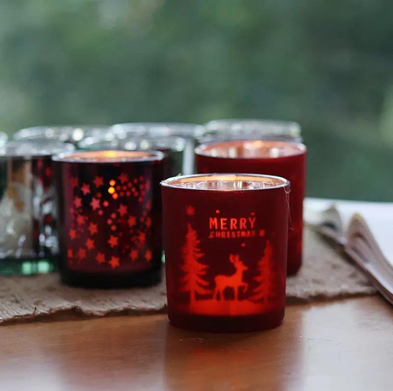 Engraved Deer Glass Jars Wholesale for Christmas