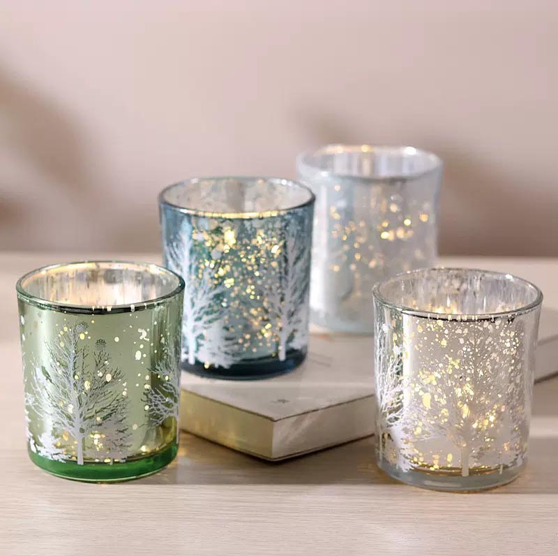 Wholesale Christmas Tree Glass Candle Jars