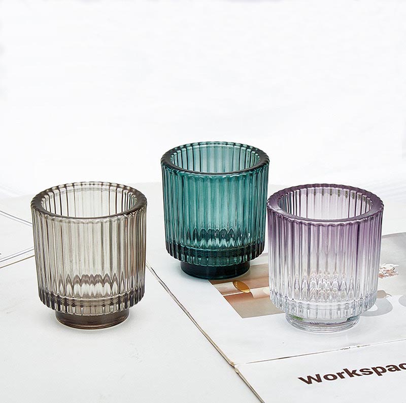 Unique Stripe Glass Vessel For Candle Making