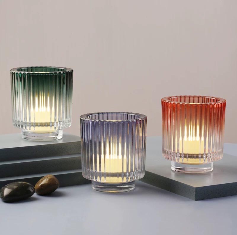 Unique Stripe Glass Vessel For Candle Making