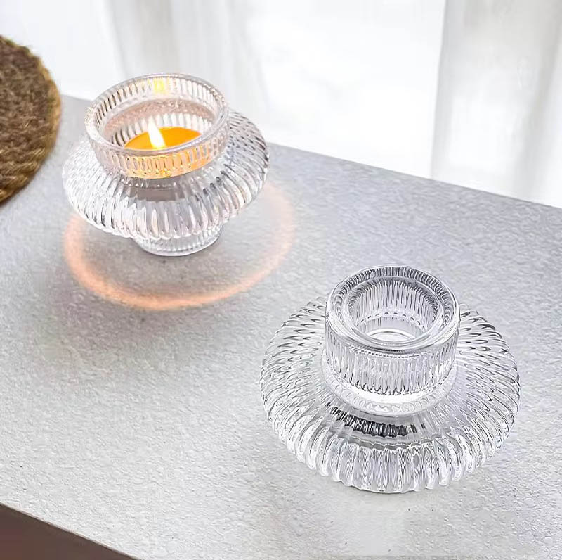 Clear Glass Tealight Candle Jar for Home Decoration