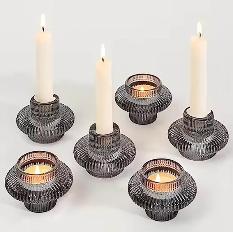 Clear Glass Tealight Candle Jar for Home Decoration