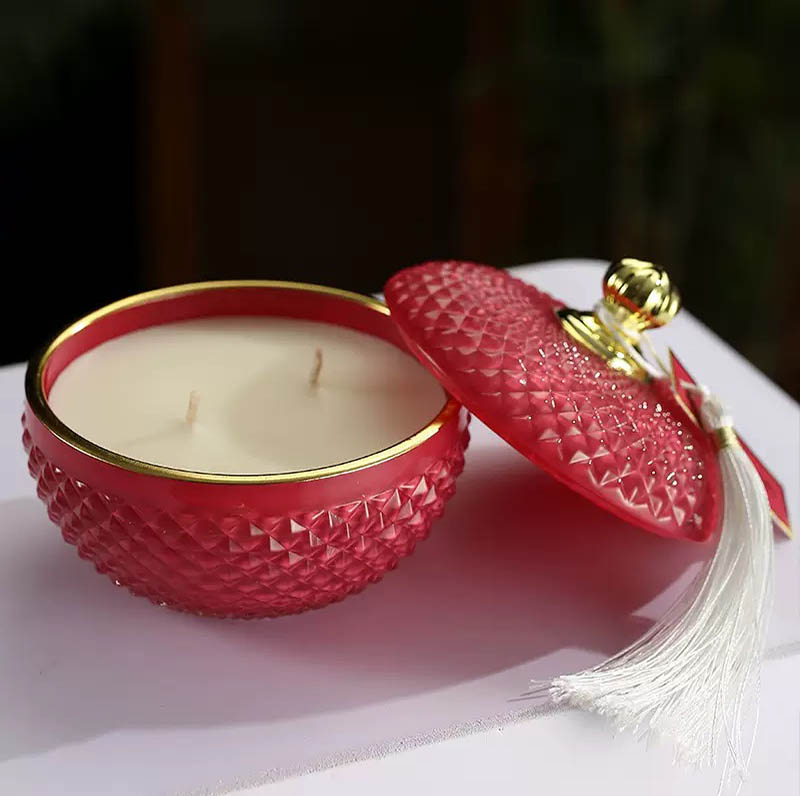 Colorful Glass Candy Jar for Scented Candle