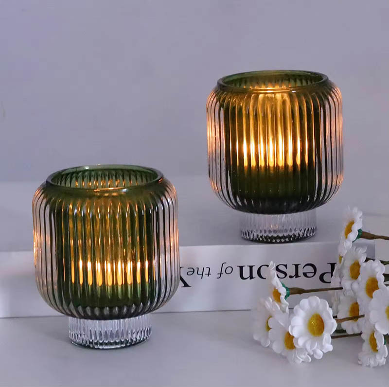 Morden Glass Tealight Candle Jar for Home Decoration