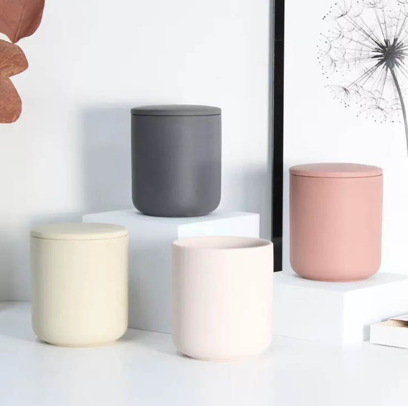 Ceramic Candle Jar with Lid