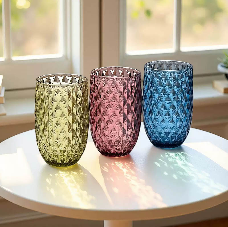Morden Wine Glass Vessels for Candle and Home Decoration