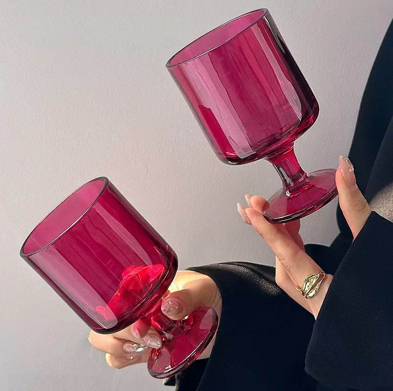 Wine Glass Vessels with Customized Color for Candle Making