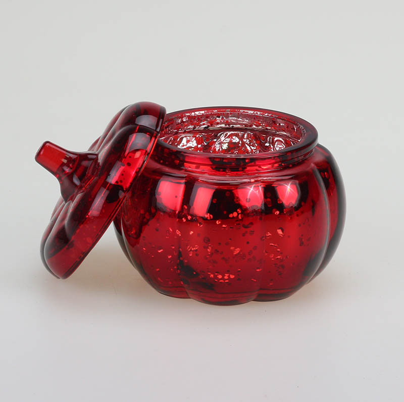 Electroplating Halloween Pumpkin Shape Glass Candle Jar