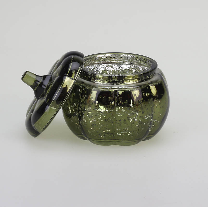 Electroplating Halloween Pumpkin Shape Glass Candle Jar