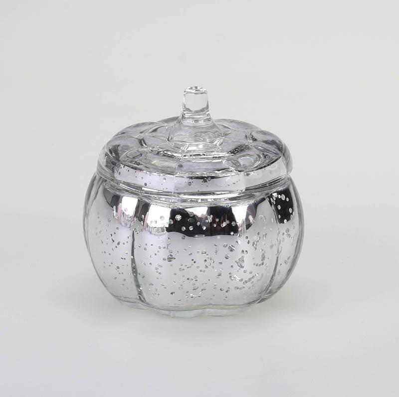 Electroplating Halloween Pumpkin Shape Glass Candle Jar