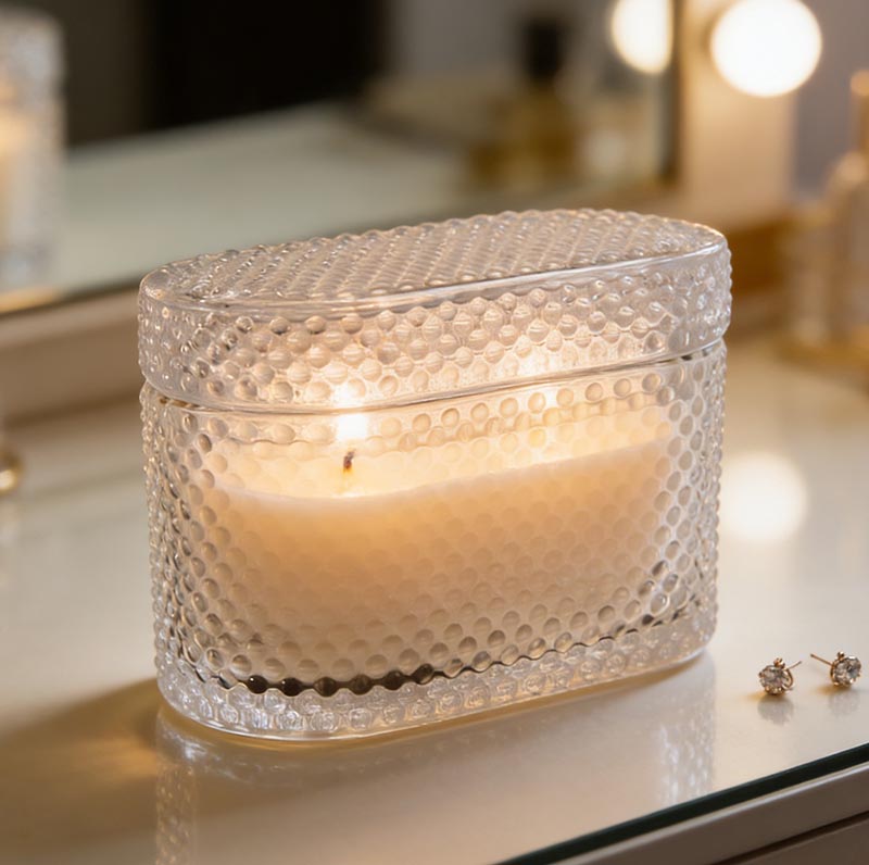 Large Size Morden Glass Candle Vessel