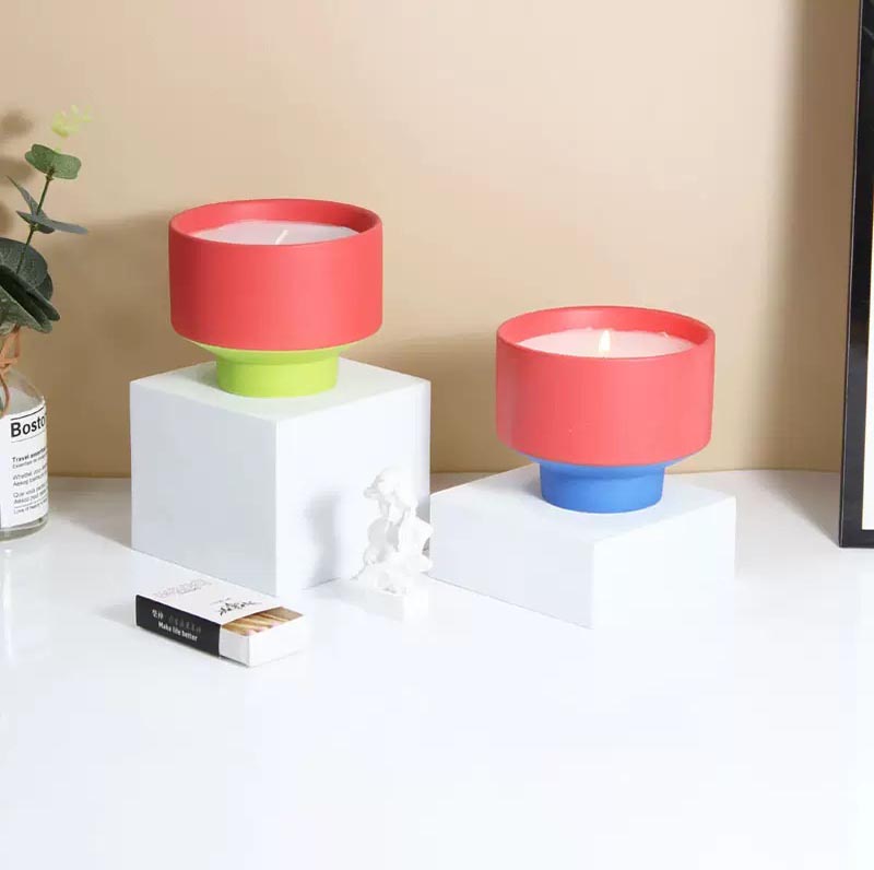 Mix Colored Ceramic Vessels for Candle Making