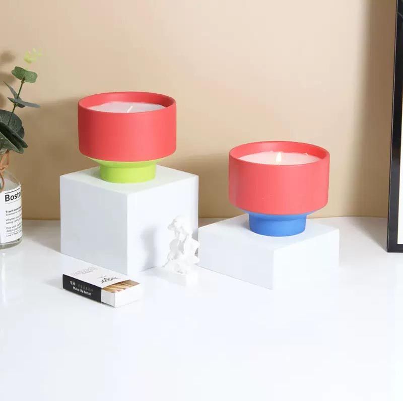 Mix Colored Ceramic Vessels for Candle Making