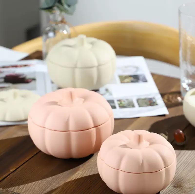 Halloween Pumpkin Shape Ceramic Candle Vessels
