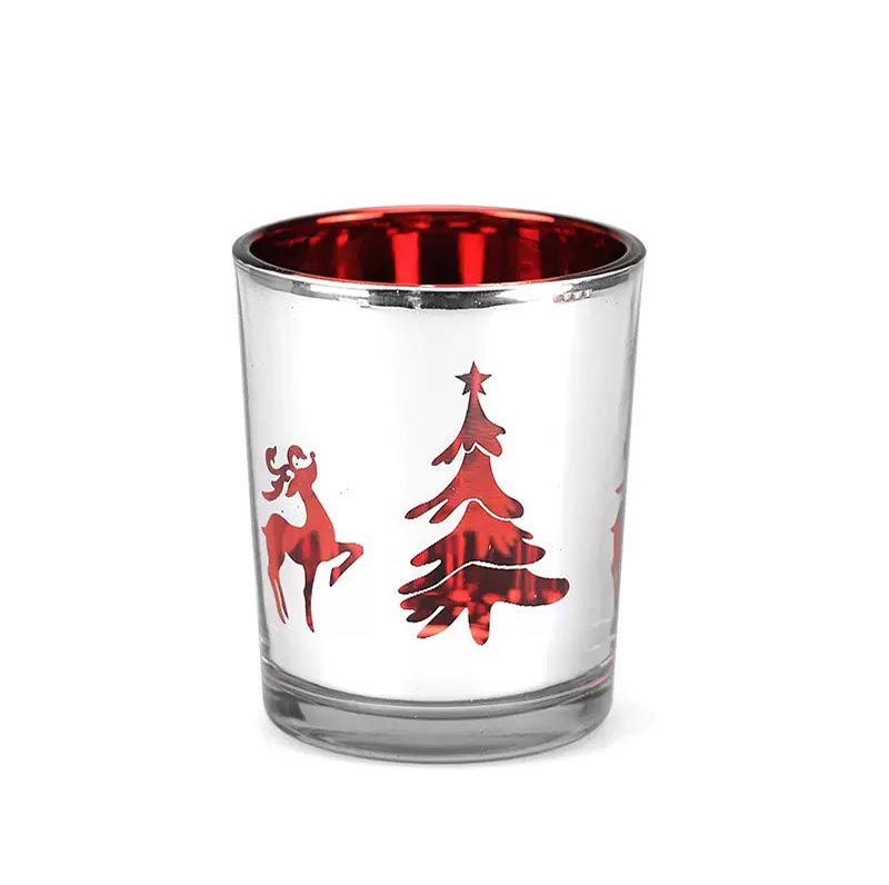 Customized Electroplating Glass Candle Jars for Christmas