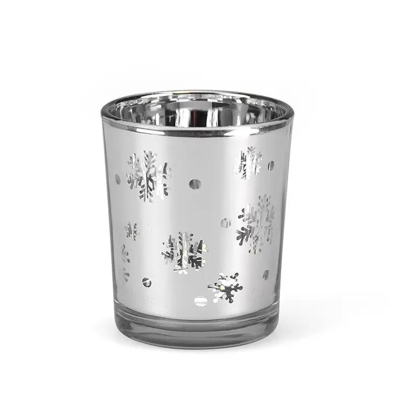 Customized Electroplating Glass Candle Jars for Christmas