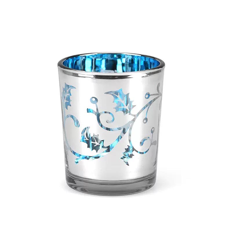 Customized Electroplating Glass Candle Jars for Christmas