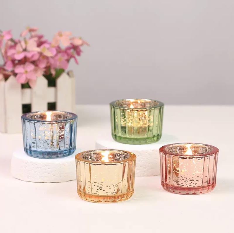 Customized Electroplating Glass Vessels for Tealight Candles