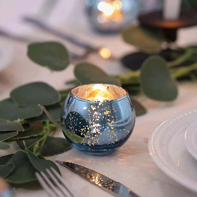 Valentine Electroplating Glass Vessels for Tealight Candles