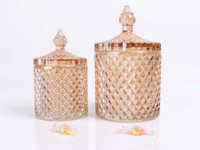 Amber Glass Candle Jar