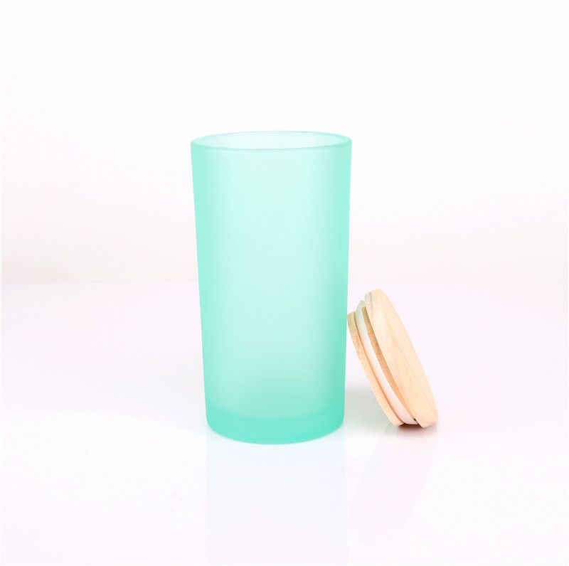 Luxury Custom Logo Printing Glass Candles Jars With Bamboo Lids