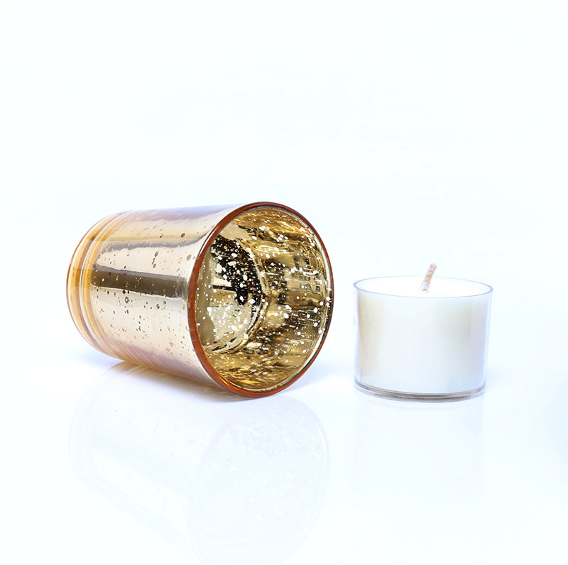 Electroplate Metallic Gold Mercury Tea Light Candle Holder For Weddings Bar