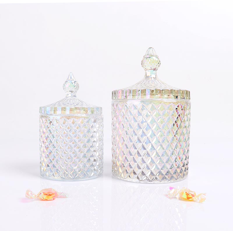 BOYE Luxury Colorful Iridescent Heat Resistant Pineapple Soy Wax Candle Glass Jars With Lid