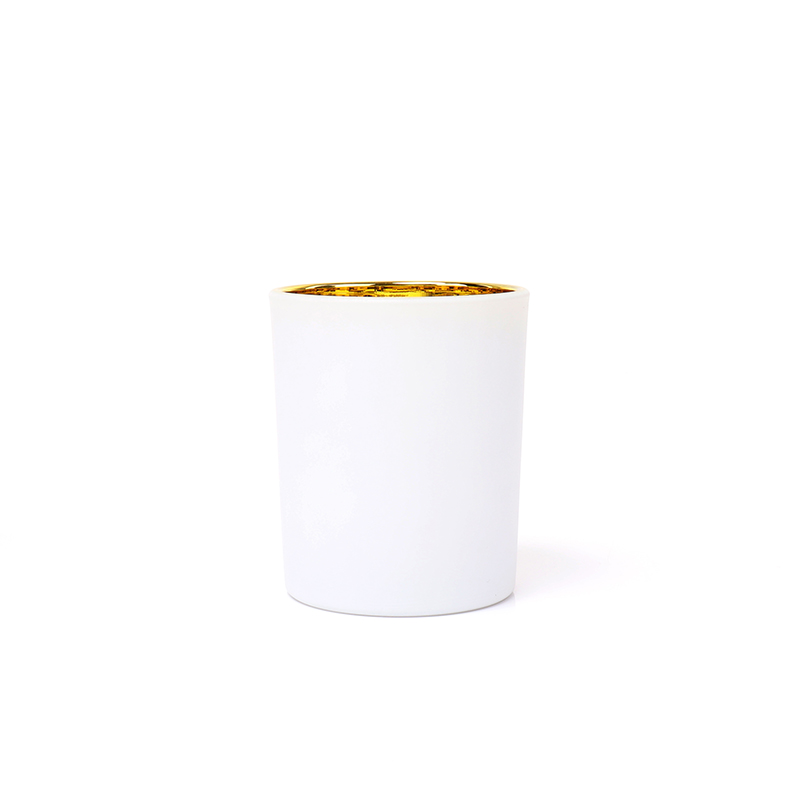 Luxury Gold Electroplating Empty Candle Glass Jars With Wood Lid For Making Candles