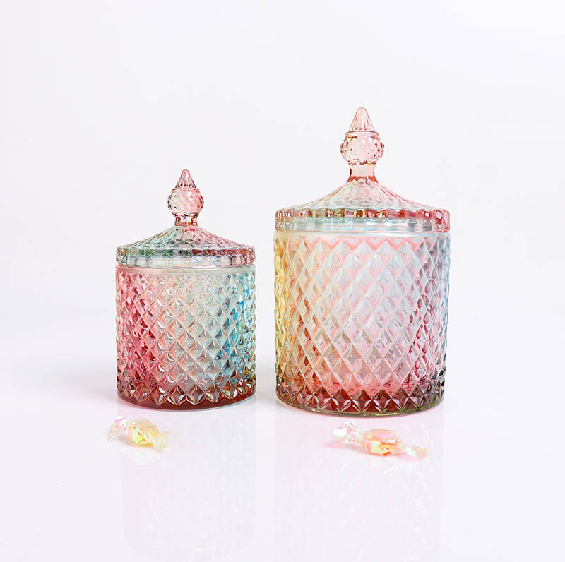 8oz iridescent candle jar manufacturer China, home decor iridescent candle  jar factory china , iridescent candle jar supplier china