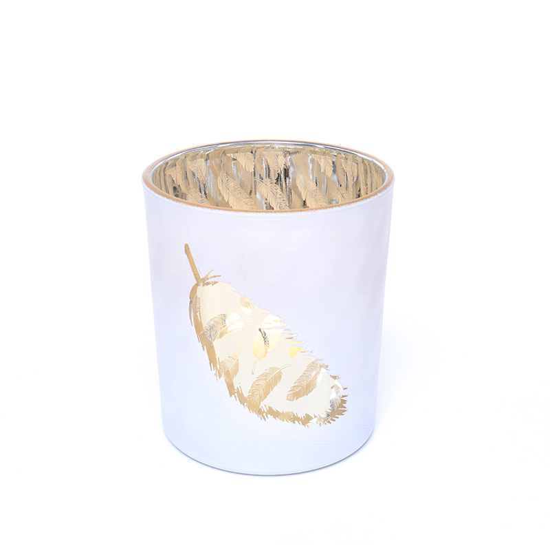 Luxury Rose Gold Feather Tea Light Votive Bar Candle Holder